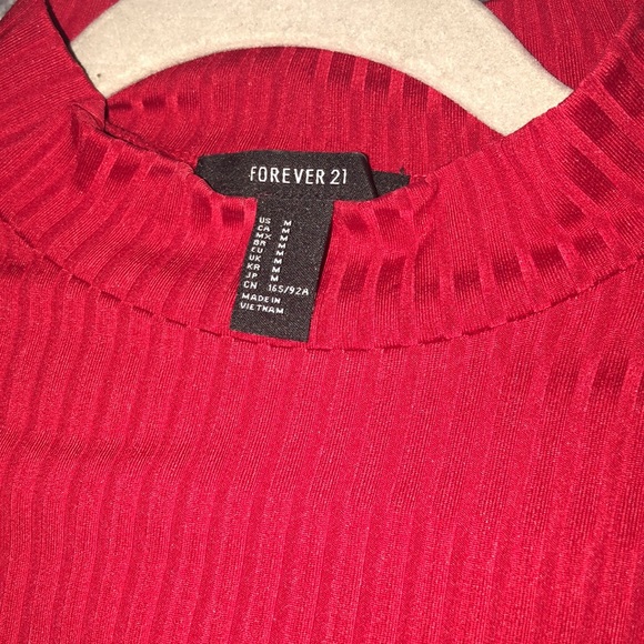 Red Ribbed Dress - Picture 3 of 3